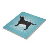 Black Lab Happy Birthday Design Fliese (Seite)