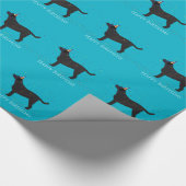Black Lab Happy Birthday Design Geschenkpapier (Ecke)