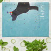 Black Lab Happy Birthday Design Geschirrtuch (Gefaltet)