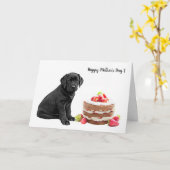 Black Lab Happy Mother Day - Hunde-Mama Karte (Gelbe Blume)