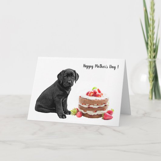Black Lab Happy Mother Day - Hunde-Mama Karte (Vorderseite)