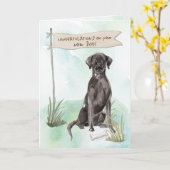 Black Lab Herzlichen Glückwunsch zum neuen Hund Karte (Gelbe Blume)