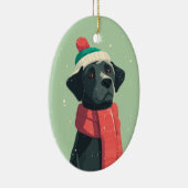 Black Lab Holiday Keepsake Keramik Ornament (Rechts)