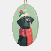 Black Lab Holiday Keepsake Keramik Ornament (Links)