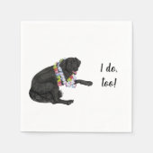 Black Lab Hund Custom Cocktail Napkin Serviette (Vorderseite)