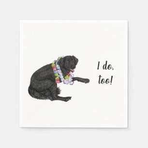Black Lab Hund Custom Cocktail Napkin Serviette