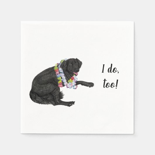 Black Lab Hund Custom Cocktail Napkin Serviette (Vorderseite)