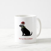 Black Lab Hund Frohe Weihnachten Weihnachtsmannmüt Kaffeetasse (VorderseiteRechts)