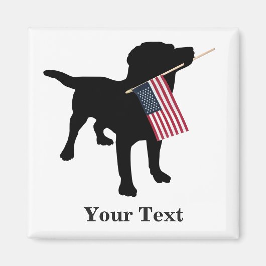 Black Lab Hund mit amerikanischer Flagge, 4. Juli Magnet (Vorne)