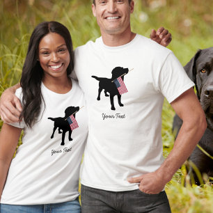 Black Lab Hund mit amerikanischer Flagge, 4. Juli T-Shirt