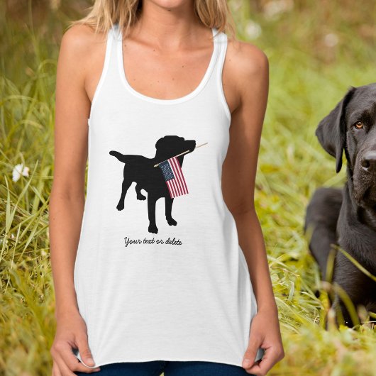 Black Lab Hund mit amerikanischer Flagge, 4. Juli Tank Top