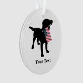 Black Lab Hund mit amerikanischer Flagge, Weihnach Ornament (Vorderseite)