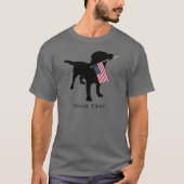 Black Lab Hund mit der US-Flagge, 4. Juli T-Shirt (Vorderseite)