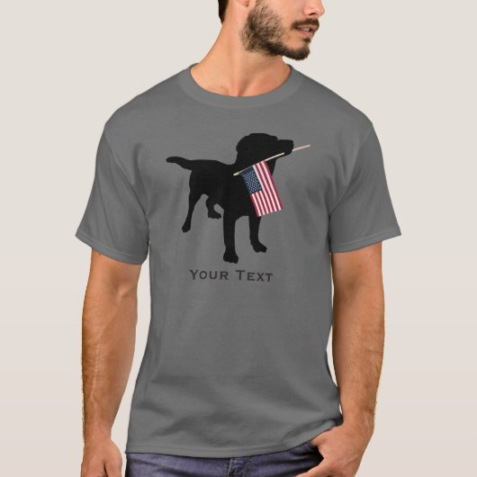 Black Lab Hund mit der US-Flagge, 4. Juli T-Shirt (Vorderseite)
