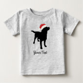 Black Lab Hund mit Weihnachts-Weihnachtsmannmütze Baby T-shirt (Vorderseite)