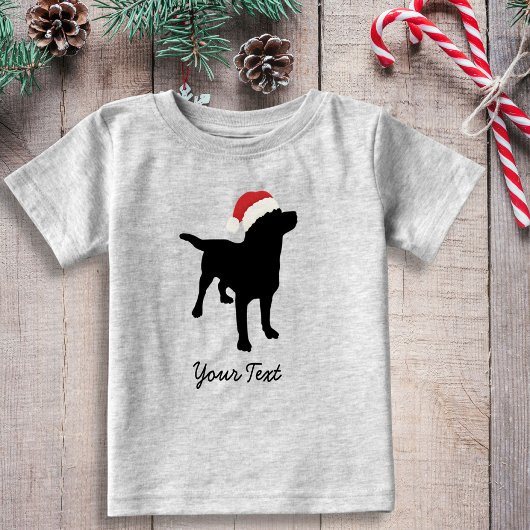 Black Lab Hund mit Weihnachts-Weihnachtsmannmütze Baby T-shirt