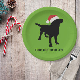 Black Lab Hund mit Weihnachtshut aus dem Weihnacht Pappteller