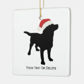Black Lab Hund mit Weihnachtshut Keramikornament (Links)