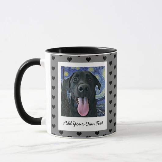 Black Lab Hund Personalisiertes Foto und Text für Tasse (Links)