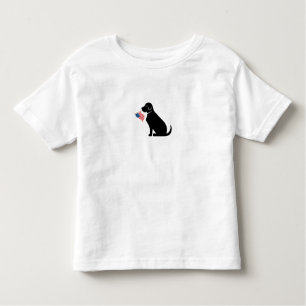 Black Lab Hund Silhouette American Flag Patriotic Kleinkind T-shirt