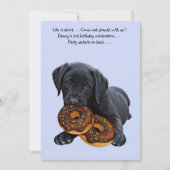 Black Lab Hund und Donuts Einladung (Vorderseite)