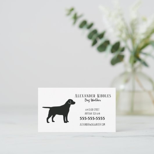 Black Lab Hund Walker Visitenkarte (Stehend Vorderseite)