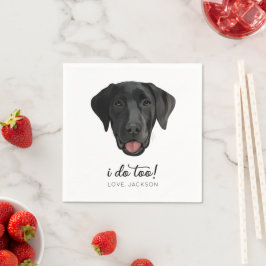 Black Lab Hund Wedg Party Custom Cocktail Napkin Serviette