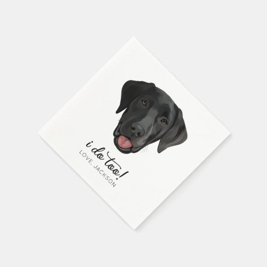 Black Lab Hund Wedg Party Custom Cocktail Napkin Serviette (Ecke)