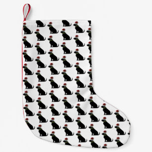 Black Lab Hund Weihnachten Weihnachtsmannmütze Hei Kleiner Weihnachtsstrumpf