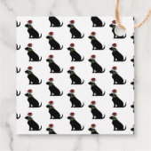 Black Lab Hund Weihnachten Weihnachtsmannmütze Hol Geschenkanhänger (Rückseite)