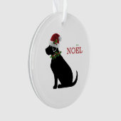 Black Lab Hund Weihnachts-Weihnachtsmannmütze Holl Ornament (Vorderseite)