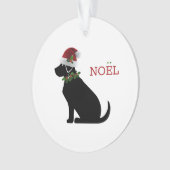 Black Lab Hund Weihnachts-Weihnachtsmannmütze Holl Ornament (Vorderseite)