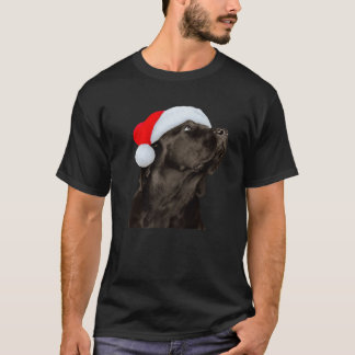 Black Lab Hund Weihnachtsmannmütze Weihnachten Nie T-Shirt