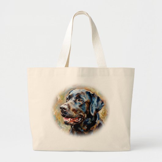 Black Lab Impressionist Art Tote Bag Jumbo Stoffbeutel (Vorne)
