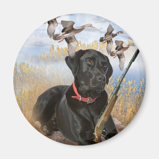 Black Lab Jagd Magnet (Vorne)