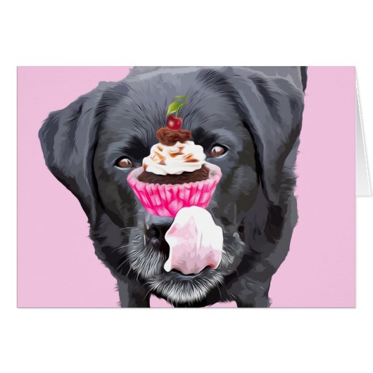 Black Lab Jeden Anlaß Card - Cupcake Cards - Hund (Vorderseite (Horizontal))