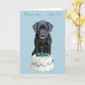 Black Lab Jeden Anlaß Card - Hundekuchen Geburtsta Karte (Gelbe Blume)