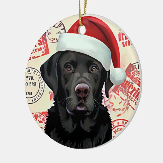 Black lab keramik ornament (Links)