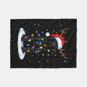 Black Lab Labrador Christmas Dog Reindeer Lights P Fleecedecke (Vorderseite (Horizontal))