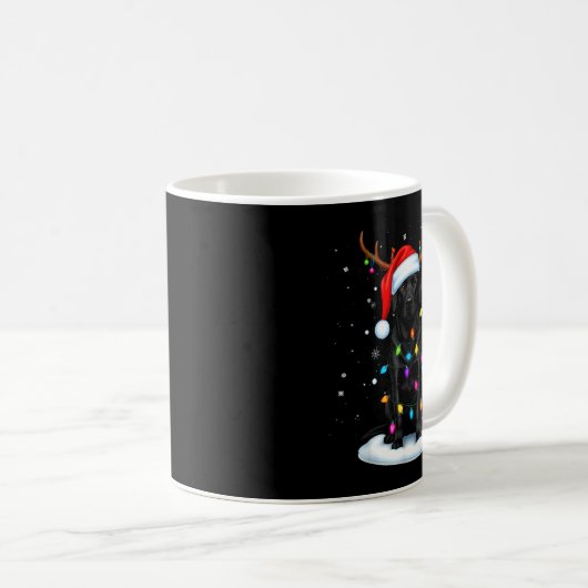 Black Lab Labrador Christmas Dog Reindeer Lights P Kaffeetasse (VorderseiteRechts)