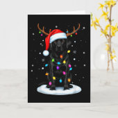 Black Lab Labrador Christmas Dog Reindeer Lights P Karte (Gelbe Blume)