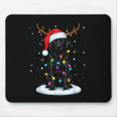 Black Lab Labrador Christmas Dog Reindeer Lights P Mousepad (Vorne)