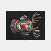 Black Lab Labrador Christmas Dog Reindeer Xmas Paj Fleecedecke (Vorderseite (Horizontal))