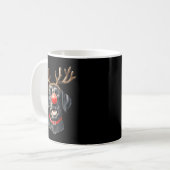Black Lab Labrador Christmas Dog Reindeer Xmas Paj Kaffeetasse (Vorderseite Links)