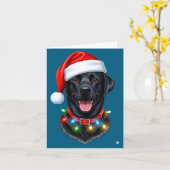 Black Lab Labrador Christmas Dog Santa Hat Light P Karte (Gelbe Blume)