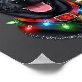 Black Lab Labrador Christmas Dog Santa Hat Light P Poster (Ecke)