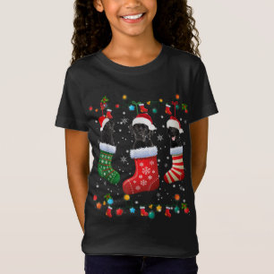 Black Lab Labrador Christmas Socks Funny Xmas Paja T-Shirt