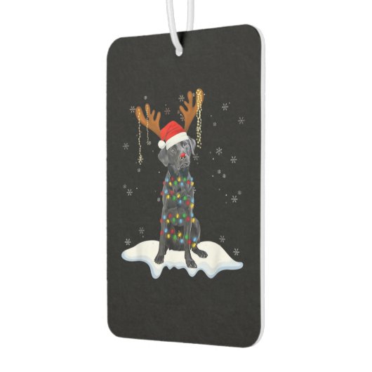 Black Lab Labrador Christmas Tree Light Pajama Dog Autolufterfrischer (Links)