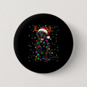 Black Lab Labrador Christmas Tree Light Pajama Dog Button (Vorderseite)