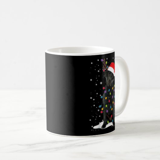 Black Lab Labrador Christmas Tree Light Pajama Dog Kaffeetasse (VorderseiteRechts)